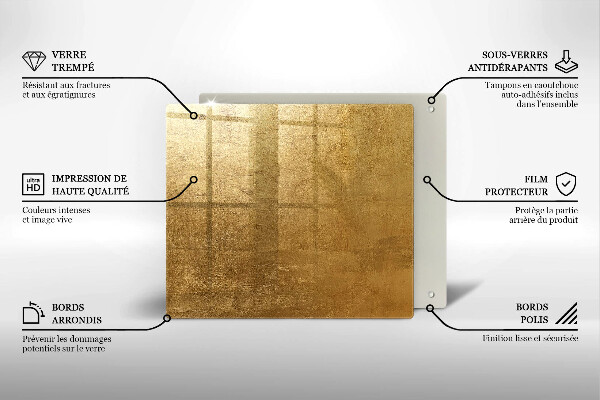 Induction hob protector Gold texture background
