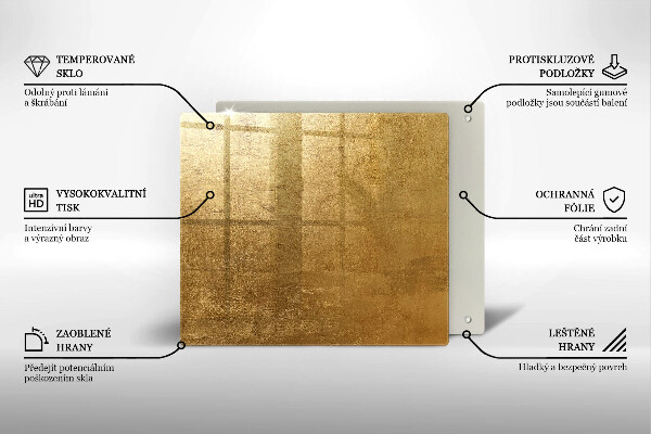 Induction hob protector Gold texture background