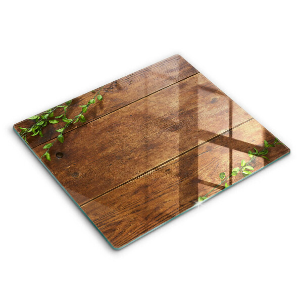 Induction hob protector Wooden boards and leaves