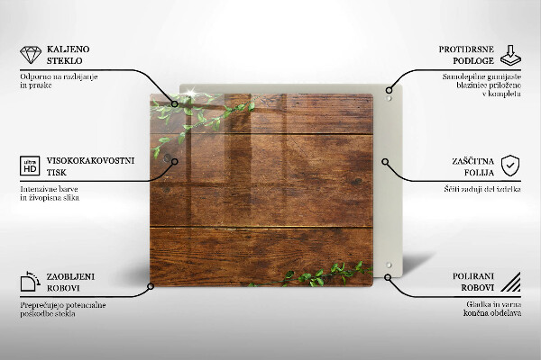 Induction hob protector Wooden boards and leaves