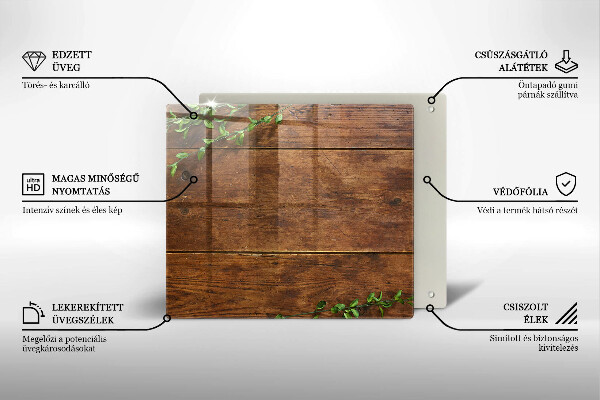 Induction hob protector Wooden boards and leaves