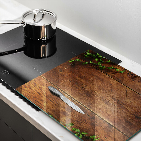 Induction hob protector Wooden boards and leaves