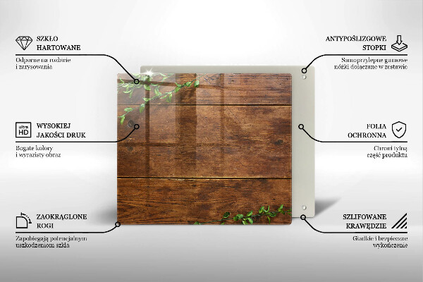 Induction hob protector Wooden boards and leaves