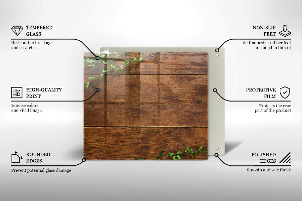 Induction hob protector Wooden boards and leaves