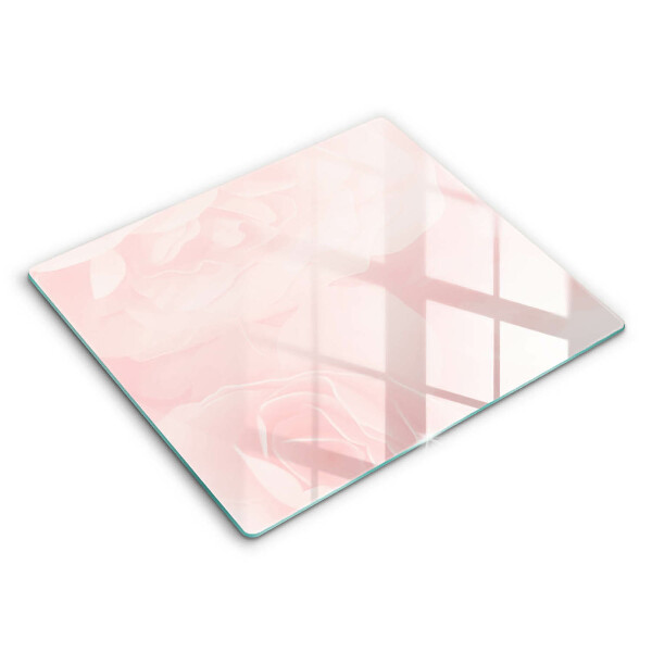 Induction hob protector Pastel background roses