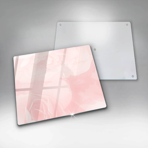 Induction hob protector Pastel background roses