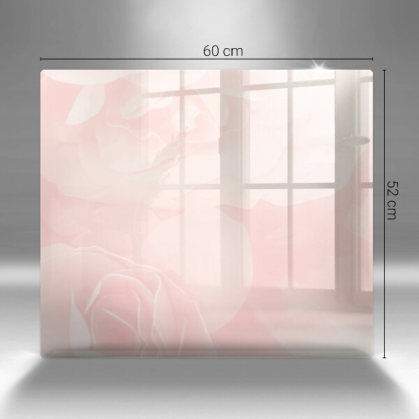 Induction hob protector Pastel background roses