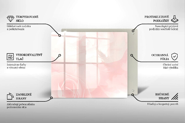 Induction hob protector Pastel background roses