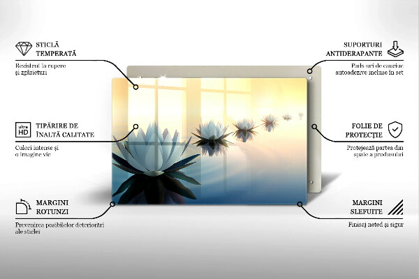 Induction hob cover Lilie flowers on the water