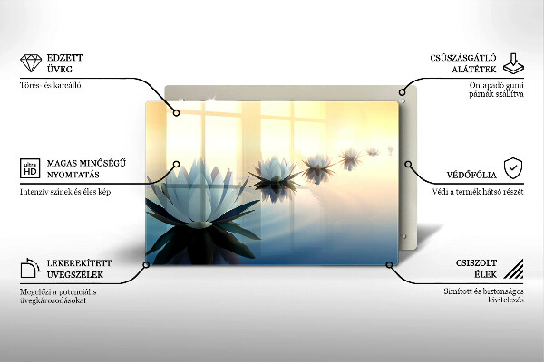 Induction hob cover Lilie flowers on the water