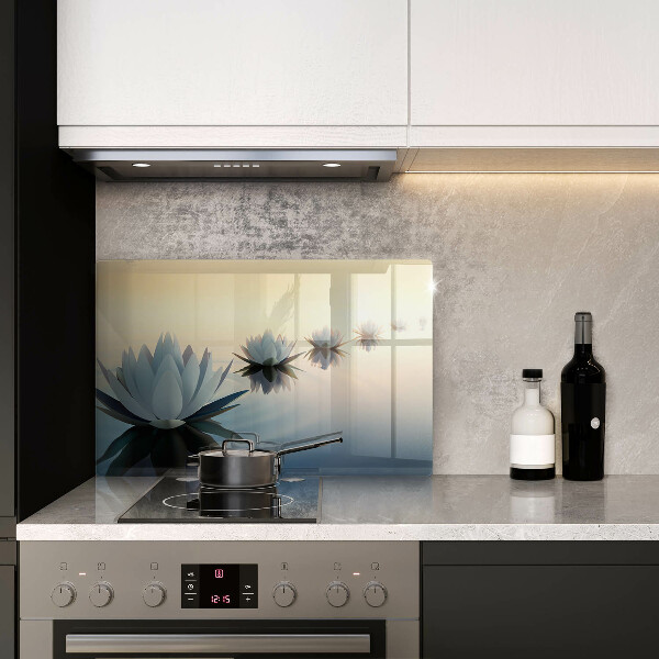 Induction hob cover Lilie flowers on the water