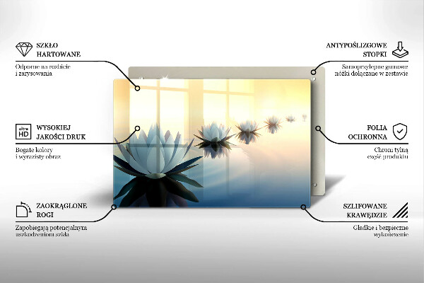 Induction hob cover Lilie flowers on the water