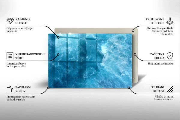 Induction hob protector Blue water