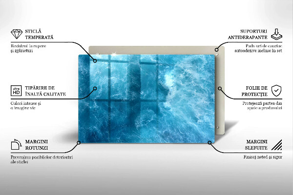 Induction hob protector Blue water