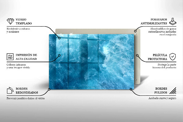 Induction hob protector Blue water