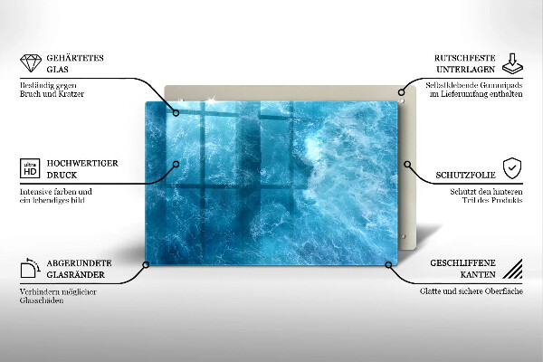 Induction hob protector Blue water