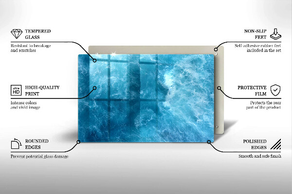 Induction hob protector Blue water