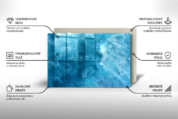 Induction hob protector Blue water