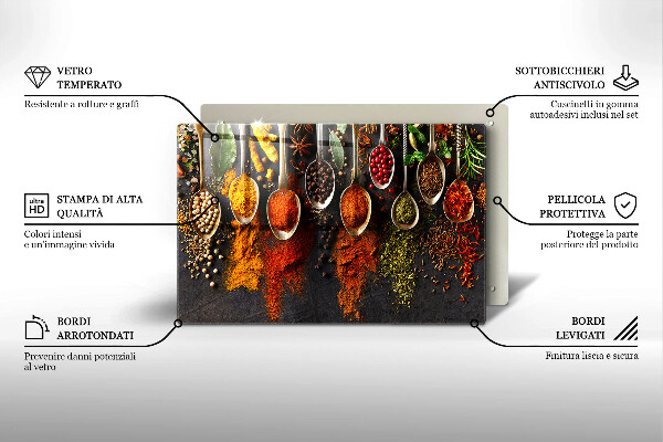 Induction hob protector Spoons with spices