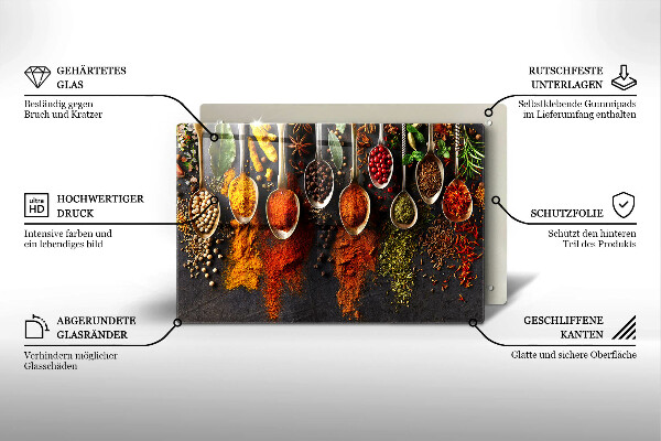 Induction hob protector Spoons with spices