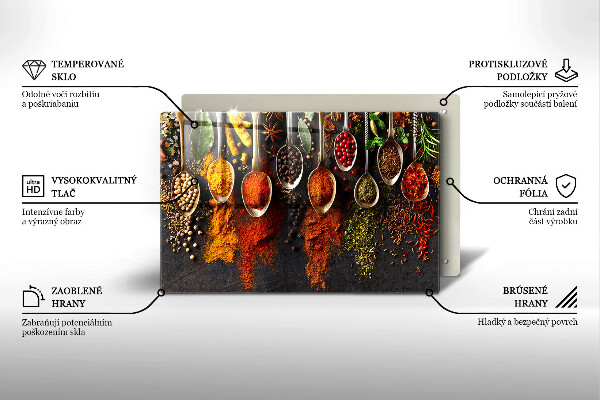 Induction hob protector Spoons with spices