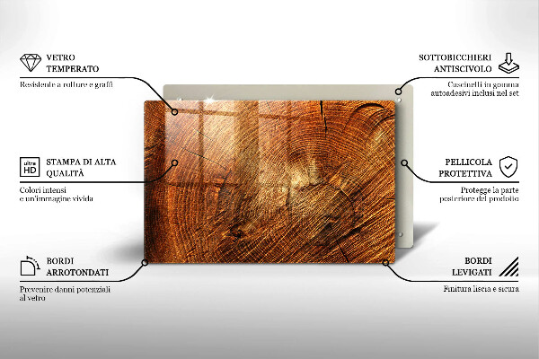 Induction hob cover Wood grain