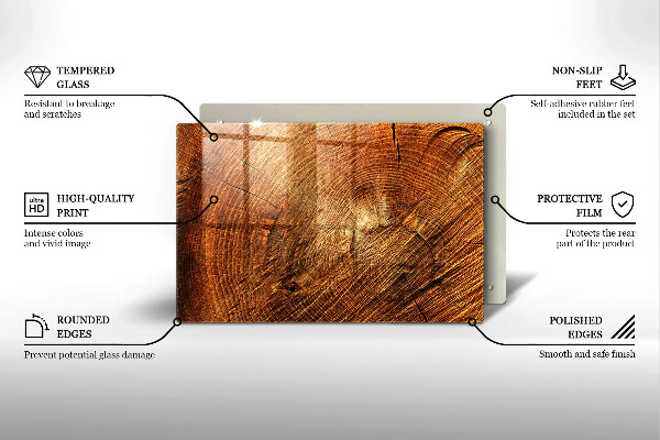 Induction hob cover Wood grain