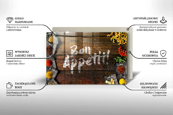 Worktop saver Boards inscription Bon Appetit