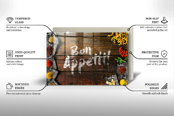 Worktop saver Boards inscription Bon Appetit