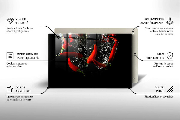 Worktop saver Chili peppers in water