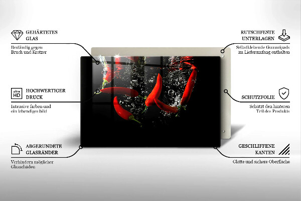 Worktop saver Chili peppers in water