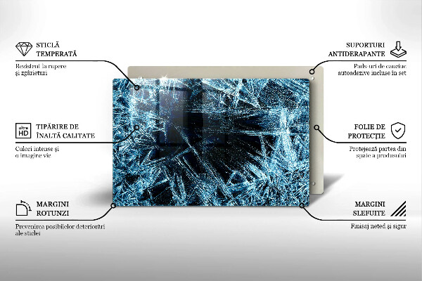 Induction hob protector Sharp ice structure