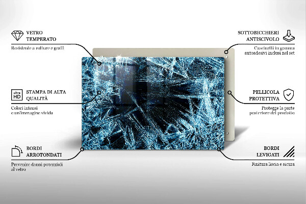 Induction hob protector Sharp ice structure
