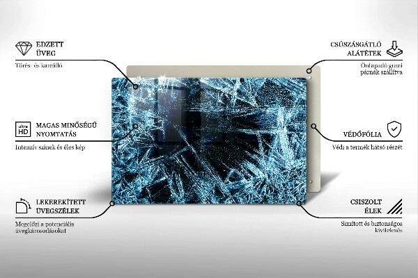 Induction hob protector Sharp ice structure