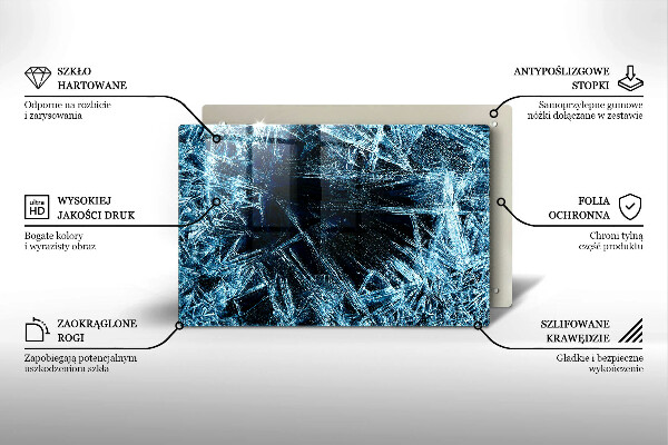 Induction hob protector Sharp ice structure