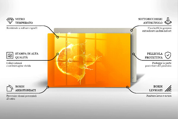 Induction hob protector Juicy fruit of orange