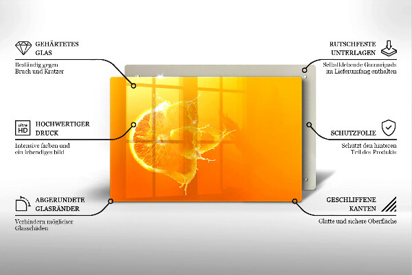 Induction hob protector Juicy fruit of orange