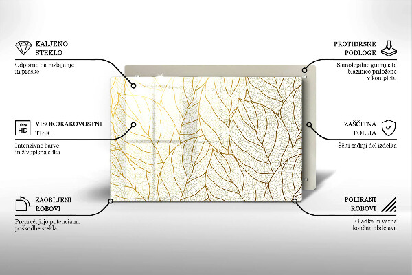 Worktop saver Line-art leaves pattern