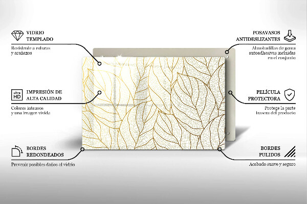Worktop saver Line-art leaves pattern
