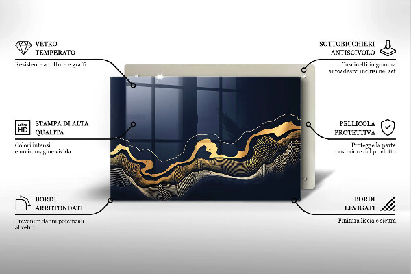 Worktop saver Abstraction golden lines
