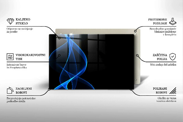 Induction hob protector Blue smoke lines