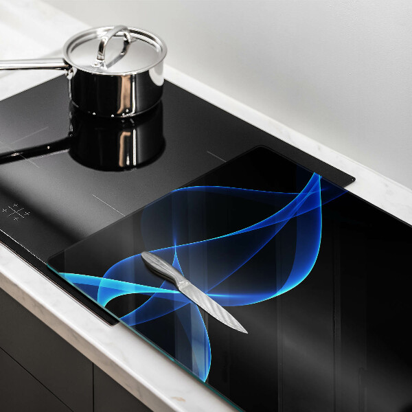 Induction hob protector Blue smoke lines