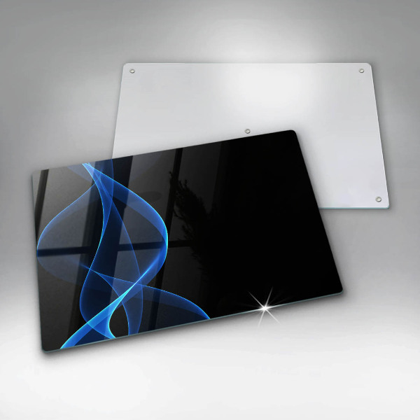 Induction hob protector Blue smoke lines