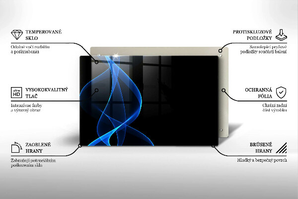 Induction hob protector Blue smoke lines