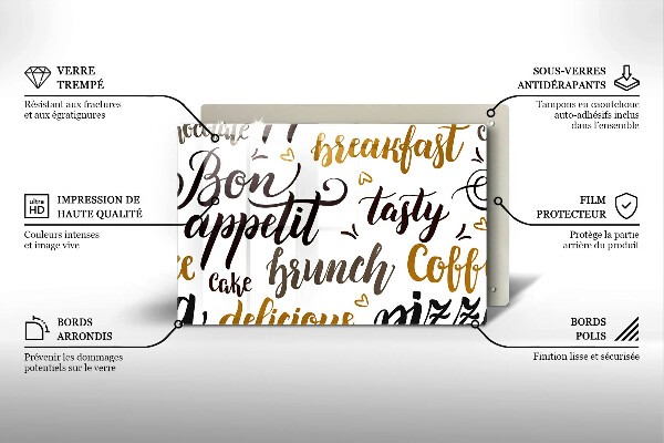 Induction hob protector Text Bon Appetit