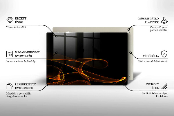 Induction hob protector Abstract lines