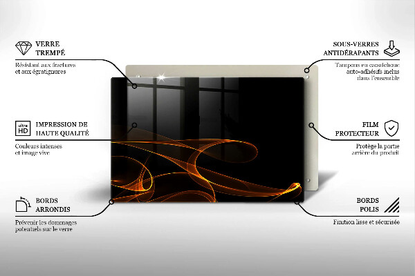 Induction hob protector Abstract lines