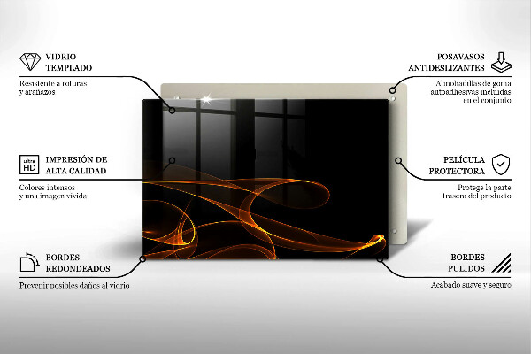 Induction hob protector Abstract lines