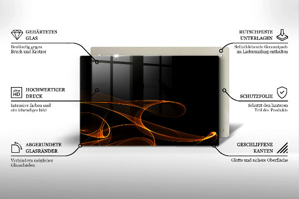 Induction hob protector Abstract lines