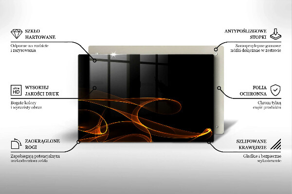 Induction hob protector Abstract lines
